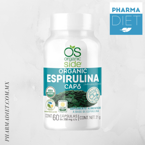 Suplemento Alimenticio Organic Side Espirulina 90 Caps