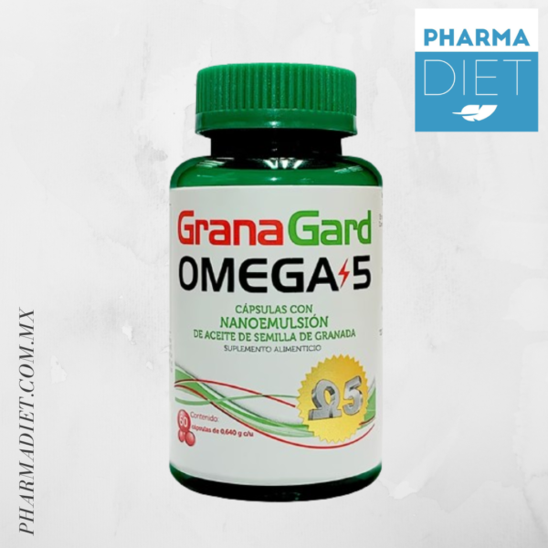 GranaGard Omega 5 Nanoemulsión de Aceite de Semilla de Granada 60 Cápsulas de 0.640g c/u